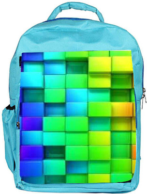 

Snoogg Eco Friendly Canvas Colorful Blocks Designer Backpack Rucksack School Travel Unisex Casual Canvas Bag Bookbag Satchel 5 L Backpack(Blue)