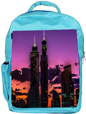 

Snoogg Eco Friendly Canvas Abstract Building At Night Designer Backpack Rucksack School Travel Unisex Casual Canvas Bag Bookbag Satchel 5 L Backpack(Blue)