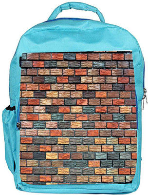 

Snoogg Eco Friendly Canvas Colorful Bricks Designer Backpack Rucksack School Travel Unisex Casual Canvas Bag Bookbag Satchel 5 L Backpack(Blue)