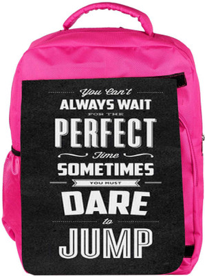 

Snoogg Eco Friendly Canvas Dare To Jump Backpack Rucksack School Travel Unisex Casual Canvas Bag Bookbag Satchel 5 L Backpack(Pink)
