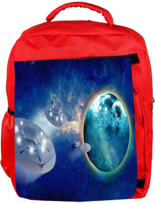 

Snoogg Eco Friendly Canvas Aliens Spacecrafts Backpack Rucksack School Travel Unisex Casual Canvas Bag Bookbag Satchel 5 L Backpack(Red)
