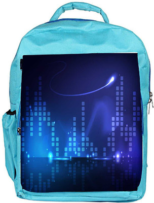 

Snoogg Eco Friendly Canvas Blue Music Beats Designer Backpack Rucksack School Travel Unisex Casual Canvas Bag Bookbag Satchel 5 L Backpack(Blue)