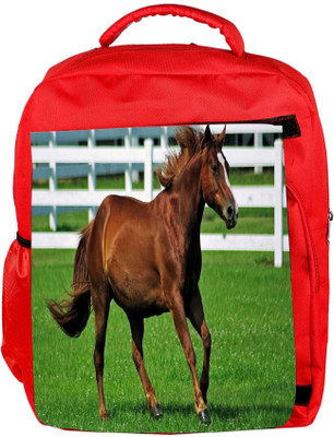 

Snoogg Eco Friendly Canvas Brown Horse Running Designer Backpack Rucksack School Travel Unisex Casual Canvas Bag Bookbag Satchel 5 L Backpack(Red)