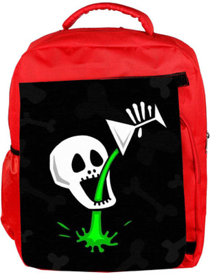 

Snoogg Eco Friendly Canvas Skull Drinking Poison 2787 Backpack Rucksack School Travel Unisex Casual Canvas Bag Bookbag Satchel 5 L Backpack(Red)