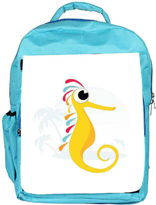 

Snoogg Eco Friendly Canvas Seahorse Illustration Backpack Rucksack School Travel Unisex Casual Canvas Bag Bookbag Satchel 5 L Backpack(Blue)