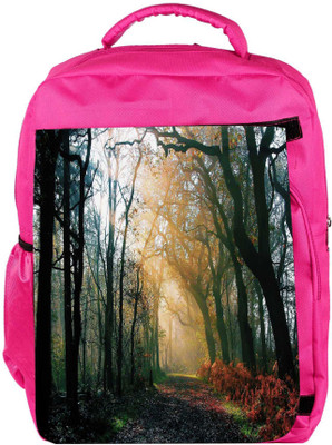 

Snoogg Eco Friendly Canvas Abstract Dense Forest Designer Backpack Rucksack School Travel Unisex Casual Canvas Bag Bookbag Satchel 5 L Backpack(Pink)