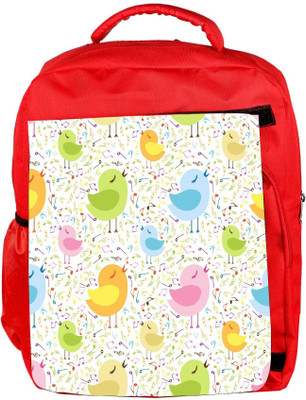 

Snoogg Eco Friendly Canvas Singing Birds Designer Backpack Rucksack School Travel Unisex Casual Canvas Bag Bookbag Satchel 5 L Backpack(Red)