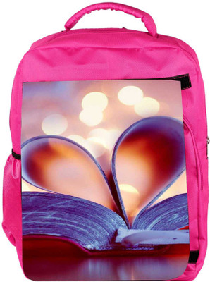 

Snoogg Eco Friendly Canvas Bookmark Love Heart Backpack Rucksack School Travel Unisex Casual Canvas Bag Bookbag Satchel 5 L Backpack(Pink)