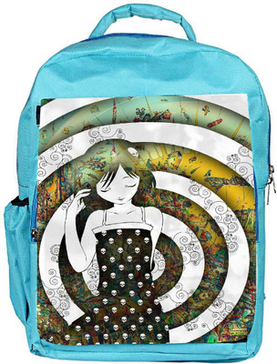 

Snoogg Eco Friendly Canvas Girl On A Coloful Pattern 2779 Backpack Rucksack School Travel Unisex Casual Canvas Bag Bookbag Satchel 5 L Backpack(Blue)