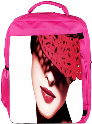 

Snoogg Eco Friendly Canvas Lady In Red Designer Backpack Rucksack School Travel Unisex Casual Canvas Bag Bookbag Satchel 5 L Backpack(Pink)