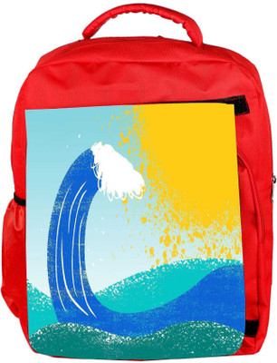 

Snoogg Eco Friendly Canvas Sea Waves Designer Backpack Rucksack School Travel Unisex Casual Canvas Bag Bookbag Satchel 5 L Backpack(Red)