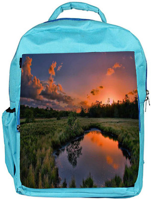 

Snoogg Eco Friendly Canvas Pond In The Garden Designer Backpack Rucksack School Travel Unisex Casual Canvas Bag Bookbag Satchel 5 L Backpack(Blue)