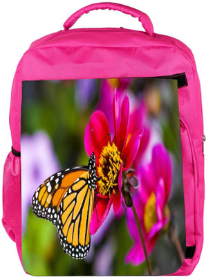 

Snoogg Eco Friendly Canvas Yellow Butterfly In Shoo Flower Designer Backpack Rucksack School Travel Unisex Casual Canvas Bag Bookbag Satchel 5 L Backpack(Pink)