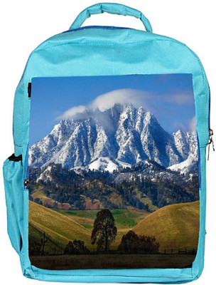 

Snoogg Eco Friendly Canvas White Mountain Top Designer Backpack Rucksack School Travel Unisex Casual Canvas Bag Bookbag Satchel 5 L Backpack(Blue)