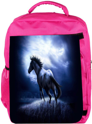 

Snoogg Eco Friendly Canvas Runninghorse Designer Backpack Rucksack School Travel Unisex Casual Canvas Bag Bookbag Satchel 5 L Backpack(Pink)