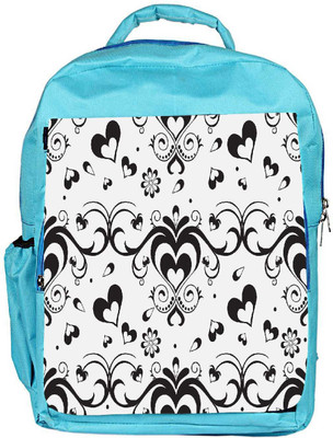 

Snoogg Eco Friendly Canvas Black Heart Grey Pattern Designer Backpack Rucksack School Travel Unisex Casual Canvas Bag Bookbag Satchel 5 L Backpack(Blue)