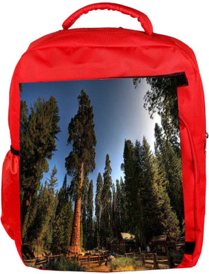 

Snoogg Eco Friendly Canvas Tall Trees Designer Backpack Rucksack School Travel Unisex Casual Canvas Bag Bookbag Satchel 5 L Backpack(Red)