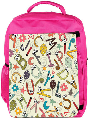 

Snoogg Eco Friendly Canvas Alphabets Eyes Designer Backpack Rucksack School Travel Unisex Casual Canvas Bag Bookbag Satchel 5 L Backpack(Pink)