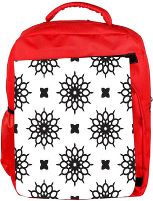 

Snoogg Eco Friendly Canvas Abstract Floral White Pattern Designer Backpack Rucksack School Travel Unisex Casual Canvas Bag Bookbag Satchel 5 L Backpack(Red)