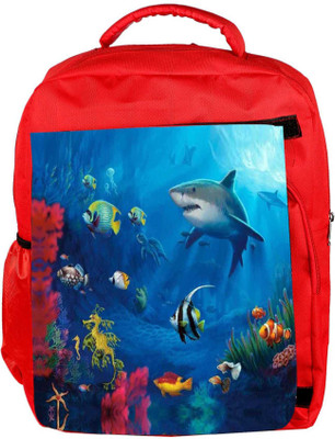 

Snoogg Eco Friendly Canvas Underwater Life 2727 Backpack Rucksack School Travel Unisex Casual Canvas Bag Bookbag Satchel 5 L Backpack(Red)