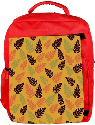 

Snoogg Eco Friendly Canvas Seamless Leaf Pattern Backpack Rucksack School Travel Unisex Casual Canvas Bag Bookbag Satchel 5 L Backpack(Red)
