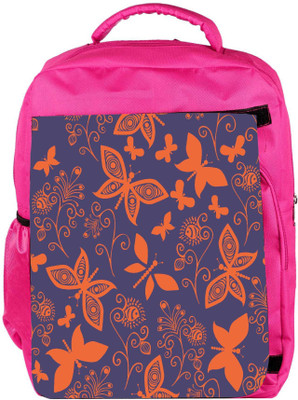 

Snoogg Eco Friendly Canvas Orange Butterflies In Purple Pattern Designer Backpack Rucksack School Travel Unisex Casual Canvas Bag Bookbag Satchel 5 L Backpack(Pink)