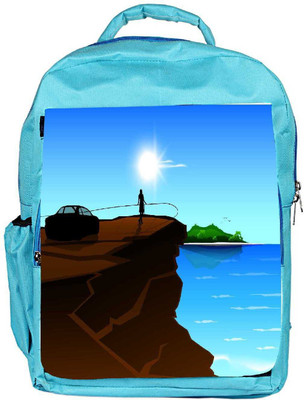 

Snoogg Eco Friendly Canvas Abstract Summer Background Backpack Rucksack School Travel Unisex Casual Canvas Bag Bookbag Satchel 5 L Backpack(Blue)