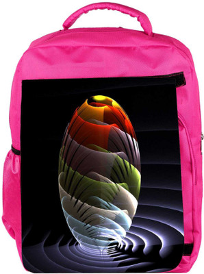 

Snoogg Eco Friendly Canvas Waves Globe Designer Backpack Rucksack School Travel Unisex Casual Canvas Bag Bookbag Satchel 5 L Backpack(Pink)