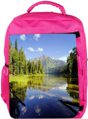 

Snoogg Eco Friendly Canvas Green Trees Designer Backpack Rucksack School Travel Unisex Casual Canvas Bag Bookbag Satchel 5 L Backpack(Pink)