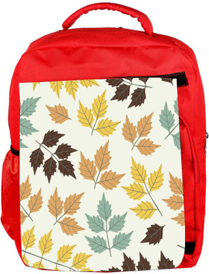 

Snoogg Eco Friendly Canvas Colorful Leaves Designer Backpack Rucksack School Travel Unisex Casual Canvas Bag Bookbag Satchel 5 L Backpack(Red)
