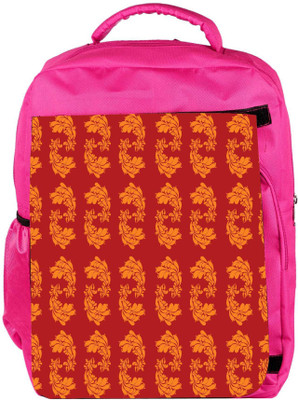 

Snoogg Eco Friendly Canvas Yellow Leaves In Red Designer Backpack Rucksack School Travel Unisex Casual Canvas Bag Bookbag Satchel 5 L Backpack(Pink)