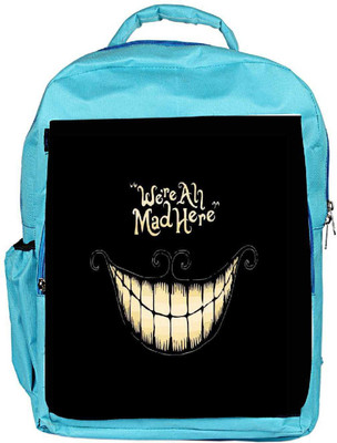 

Snoogg Eco Friendly Canvas Weâ€™Re All Mad Here Backpack Rucksack School Travel Unisex Casual Canvas Bag Bookbag Satchel 5 L Backpack(Blue)