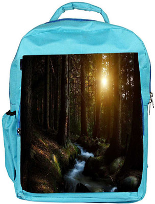 

Snoogg Eco Friendly Canvas Water Flowing Designer Backpack Rucksack School Travel Unisex Casual Canvas Bag Bookbag Satchel 5 L Backpack(Blue)