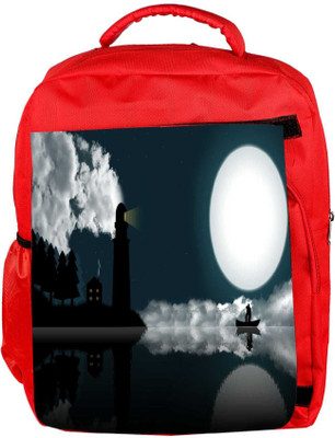 

Snoogg Eco Friendly Canvas Light House Designer Backpack Rucksack School Travel Unisex Casual Canvas Bag Bookbag Satchel 5 L Backpack(Red)