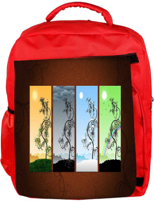 

Snoogg Eco Friendly Canvas Colrful Apttern Image Designer Backpack Rucksack School Travel Unisex Casual Canvas Bag Bookbag Satchel 5 L Backpack(Red)