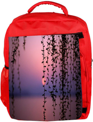 

Snoogg Eco Friendly Canvas Sunset Vines Designer Backpack Rucksack School Travel Unisex Casual Canvas Bag Bookbag Satchel 5 L Backpack(Red)