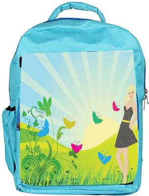 

Snoogg Eco Friendly Canvas Abstract Illustration Backpack Rucksack School Travel Unisex Casual Canvas Bag Bookbag Satchel 5 L Backpack(Blue)