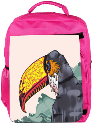 

Snoogg Eco Friendly Canvas Stylized Toucan 2703 Backpack Rucksack School Travel Unisex Casual Canvas Bag Bookbag Satchel 5 L Backpack(Pink)