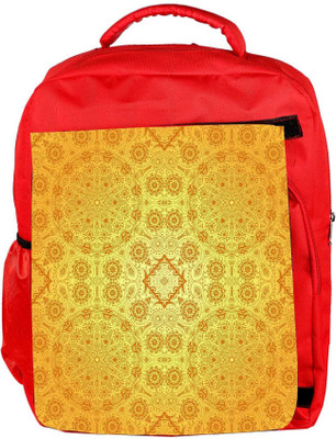 

Snoogg Eco Friendly Canvas Abstract Yellow Pattern Designer Backpack Rucksack School Travel Unisex Casual Canvas Bag Bookbag Satchel 5 L Backpack(Red)