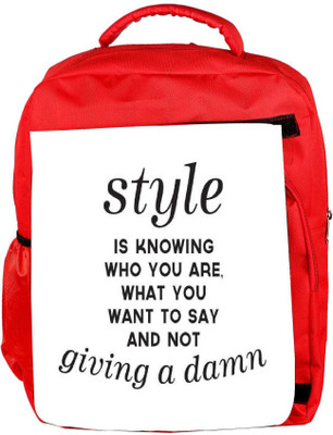 

Snoogg Eco Friendly Canvas Not Giving A Damn Backpack Rucksack School Travel Unisex Casual Canvas Bag Bookbag Satchel 5 L Backpack(Red)