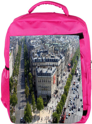

Snoogg Eco Friendly Canvas Traffic City Designer Backpack Rucksack School Travel Unisex Casual Canvas Bag Bookbag Satchel 5 L Backpack(Pink)