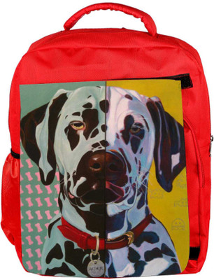 

Snoogg Eco Friendly Canvas Digital Dog Backpack Rucksack School Travel Unisex Casual Canvas Bag Bookbag Satchel 5 L Backpack(Red)
