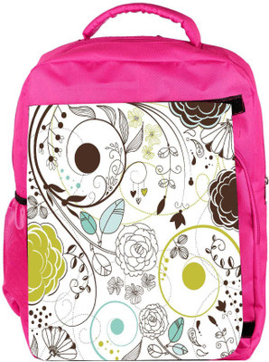 

Snoogg Eco Friendly Canvas Retro Floral Background Backpack Rucksack School Travel Unisex Casual Canvas Bag Bookbag Satchel 5 L Backpack(Pink)