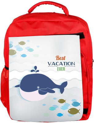 

Snoogg Eco Friendly Canvas Summer Vector Illustration With Doodle Fishes Water Sea Whale Backpack Rucksack School Travel Unisex Casual Canvas Bag Bookbag Satchel 5 L Backpack(Red)