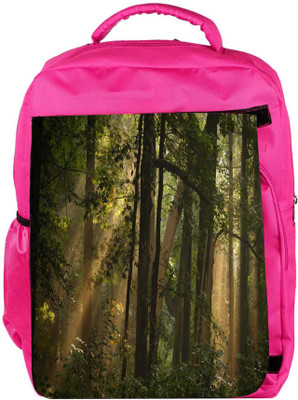 

Snoogg Eco Friendly Canvas Big Trees In Forest Designer Backpack Rucksack School Travel Unisex Casual Canvas Bag Bookbag Satchel 5 L Backpack(Pink)