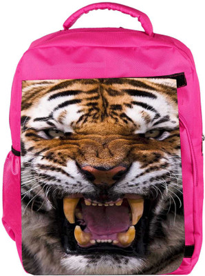 

Snoogg Eco Friendly Canvas Angey Tiger Backpack Rucksack School Travel Unisex Casual Canvas Bag Bookbag Satchel 5 L Backpack(Pink)