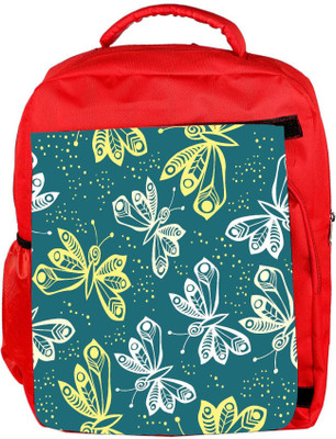 

Snoogg Eco Friendly Canvas White And Yellow Butterfly Designer Backpack Rucksack School Travel Unisex Casual Canvas Bag Bookbag Satchel 5 L Backpack(Red)