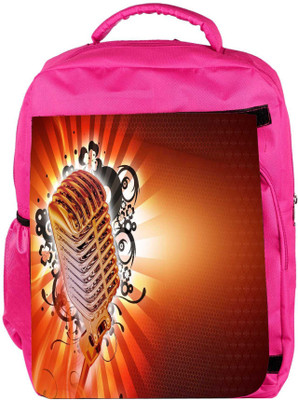 

Snoogg Eco Friendly Canvas Karaoke Background Backpack Rucksack School Travel Unisex Casual Canvas Bag Bookbag Satchel 5 L Backpack(Pink)