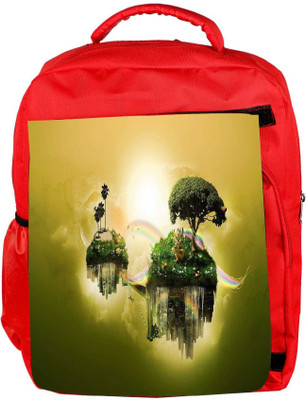 

Snoogg Eco Friendly Canvas Floating Earth Designer Backpack Rucksack School Travel Unisex Casual Canvas Bag Bookbag Satchel 5 L Backpack(Red)