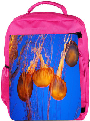 

Snoogg Eco Friendly Canvas Jellyfish Season Designer Backpack Rucksack School Travel Unisex Casual Canvas Bag Bookbag Satchel 5 L Backpack(Pink)